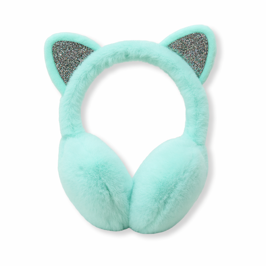Cute Pastel Cat Ear Ear Muffs for Winter Comfort Teal