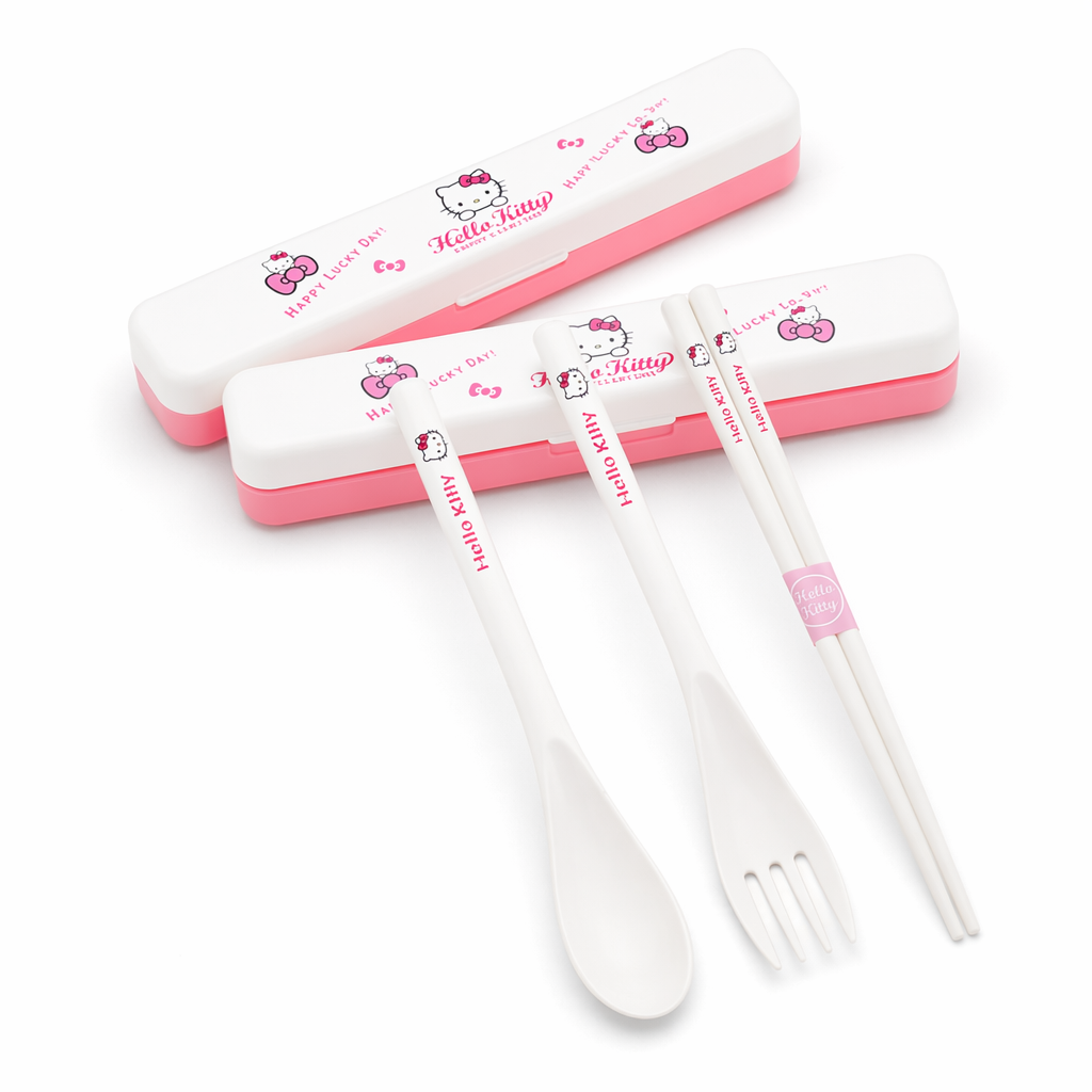 Hello Kitty Inspired Kawaii Cutlery Set with Matching Case Default Title