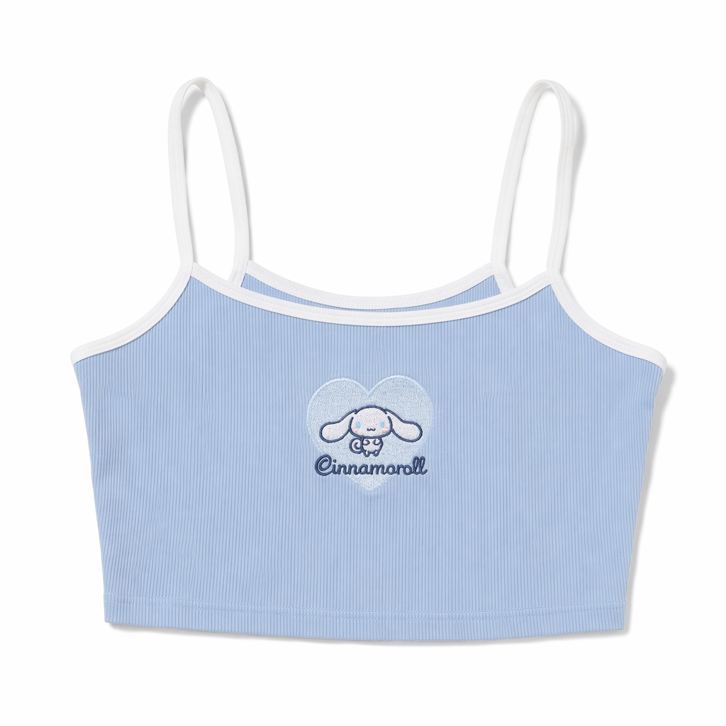 Pastel Fairy-Kei Sanrio Inspired Crop Tops Blue Cinnamoroll