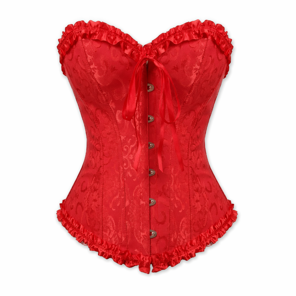 Genuine Fully Boned Tummy Slimming Corsets in Black & Red Red