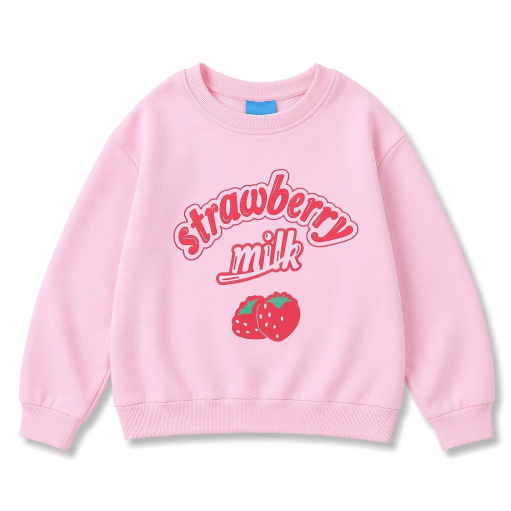 Strawberry Milk Inspired Long Sleeve Cozy Sweater L