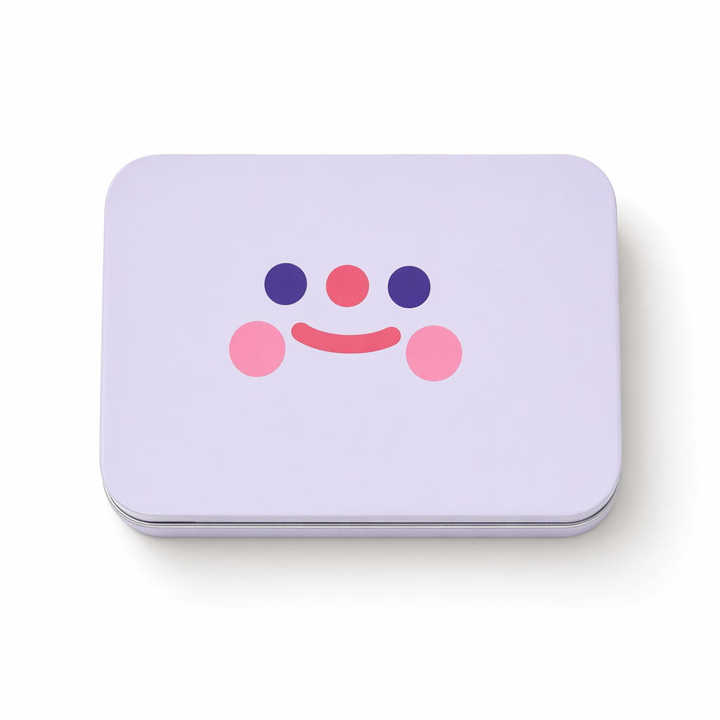 Kawaii Aluminum Storage Tins for Organized Cosparty Bedrooms Instock White Smile