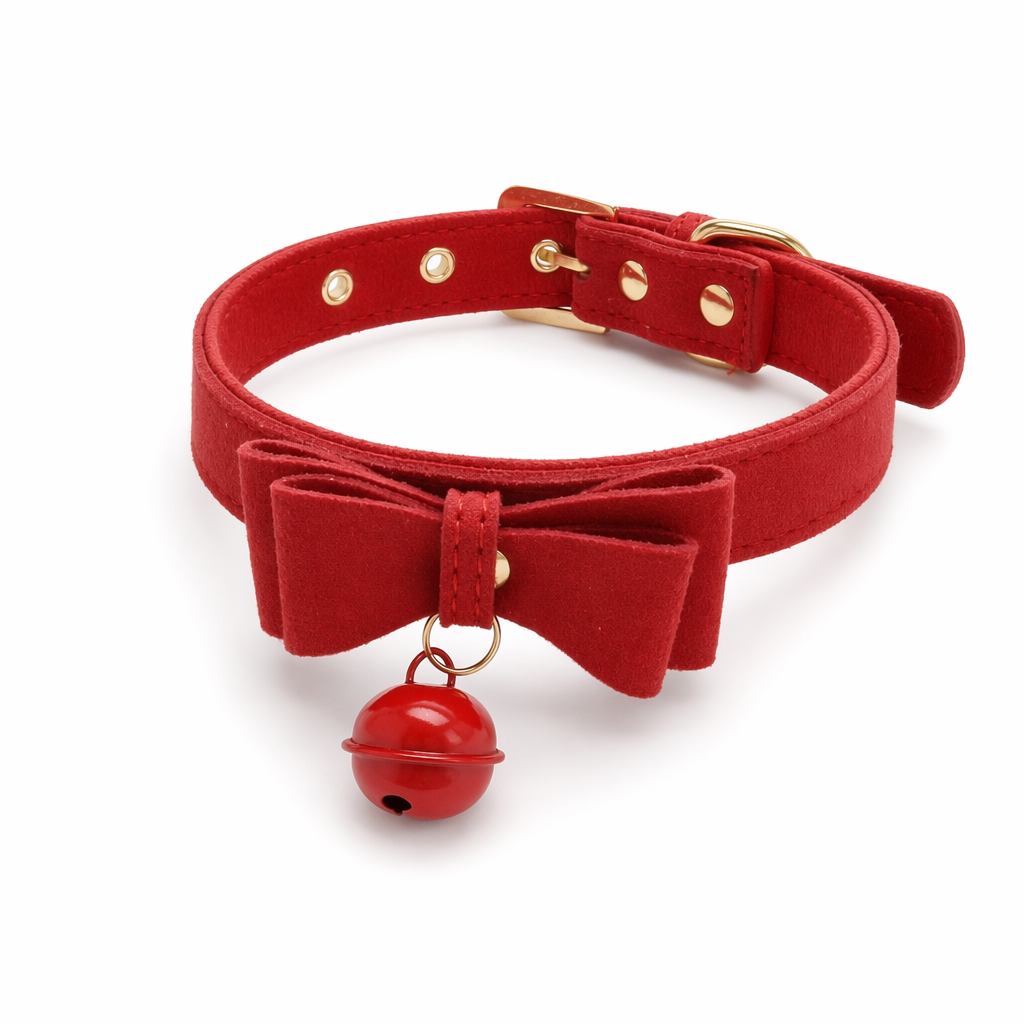 High Quality Bow and Bell Kitten Collar for Cosparty Red