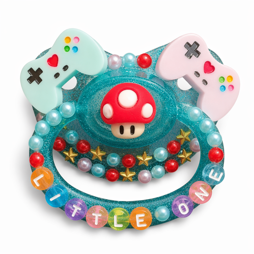 Teal Adult Nintendo Gaming Pacifier with Free Shipping and Secure Checkout Default Title