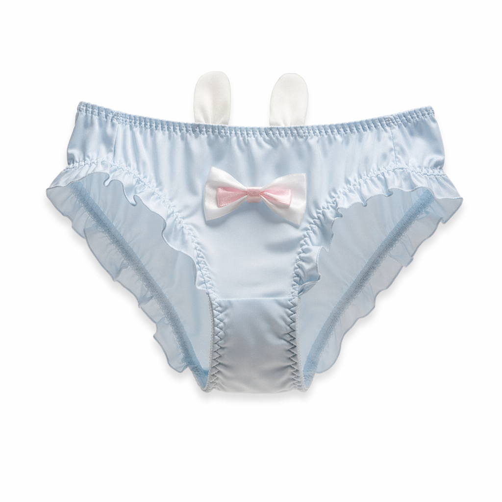 Cute Bunny-Eared Ruffled Undies for the Perfect Fit Baby Bun Look Blue