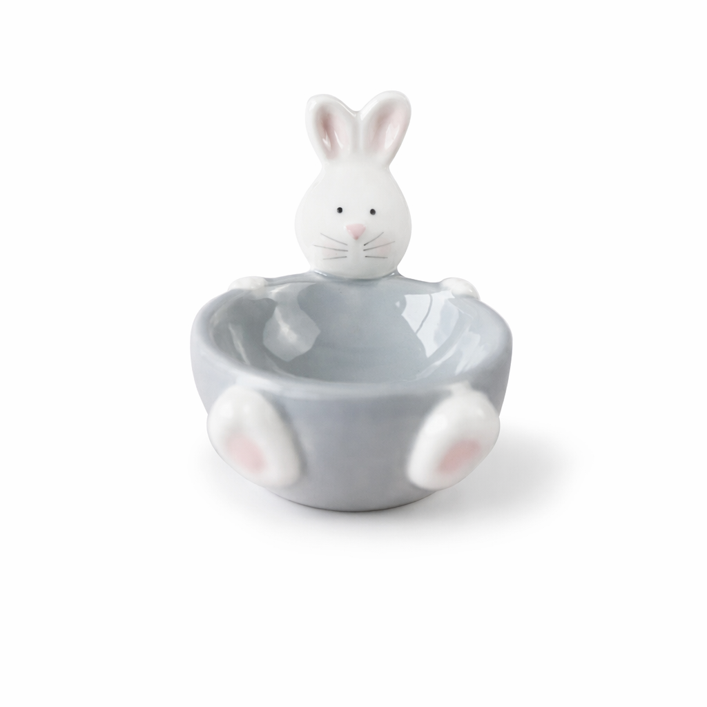Bunny Sweet Tea Party Set for Whimsical Tea Celebrations Grey Bunny Bowl 7x5x6cm