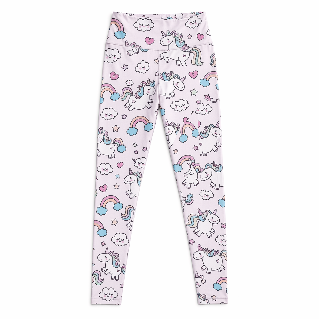 Kawaii Pastel Unicorn and Cloud Yoga Pants XL