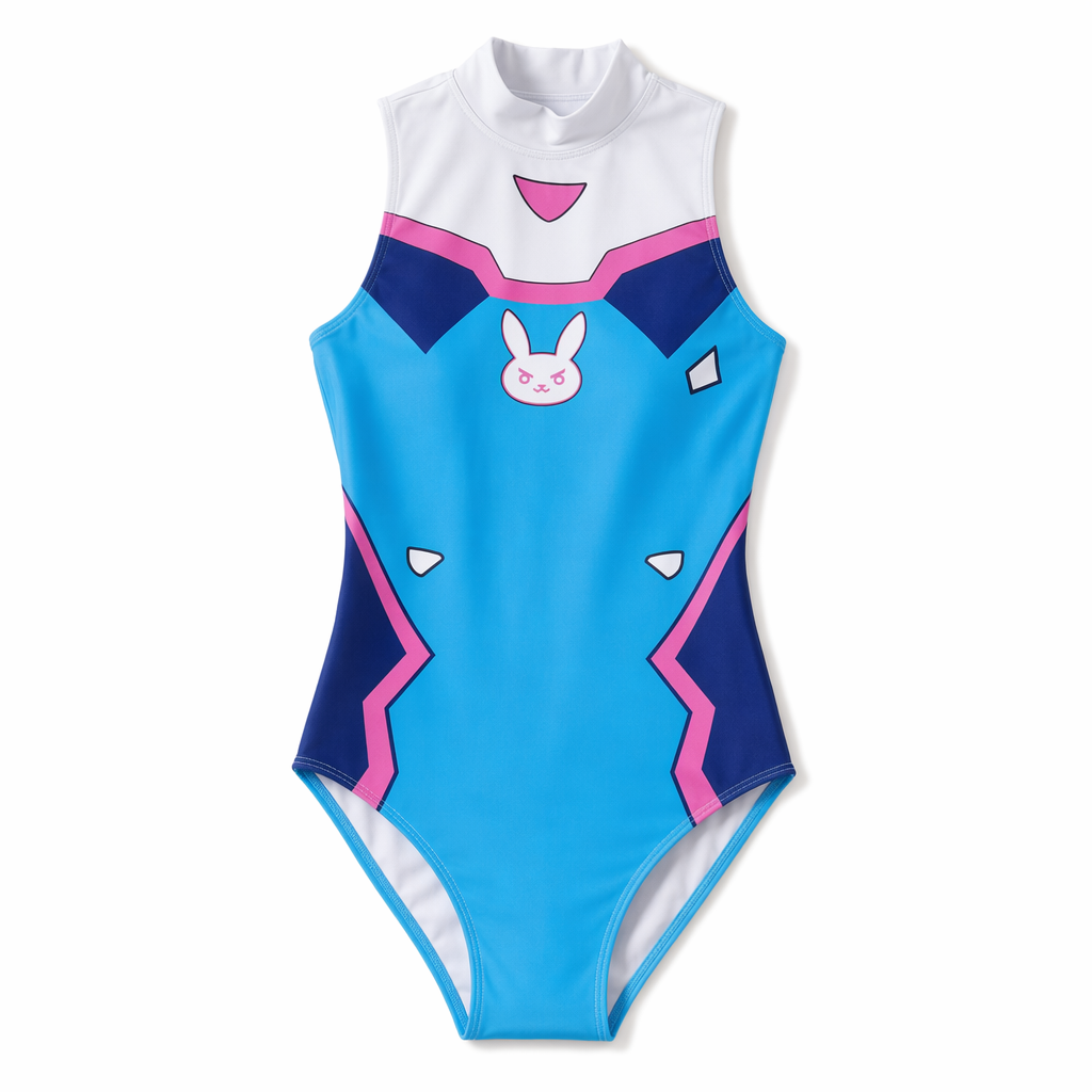 D.Va Overwatch One Piece Swimsuit with Built-in Bra Liner Default