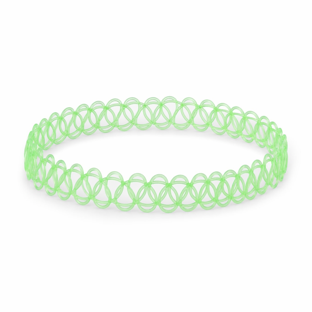 Classic 90s Inspired Choker Necklace in Various Colors Green