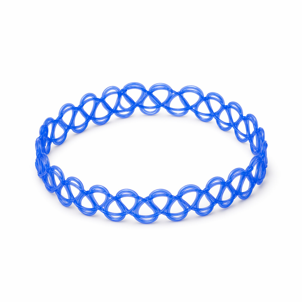 Classic 90s Inspired Choker Necklace in Various Colors Blue
