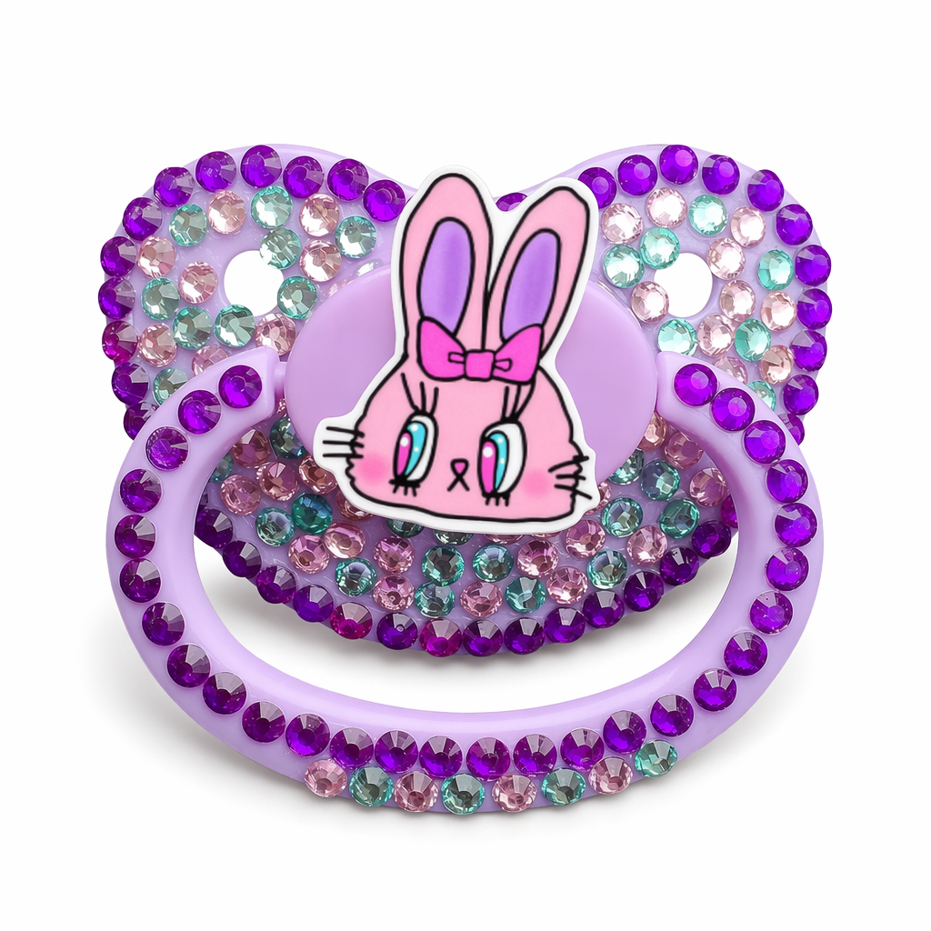Adult Pacifier Choker in Safe Silicone with Matching Pair Option Bunny