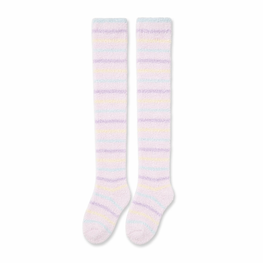 Cozy Fuzzy Thigh Highs for Kawaii Fashion Lovers Soft Pastels