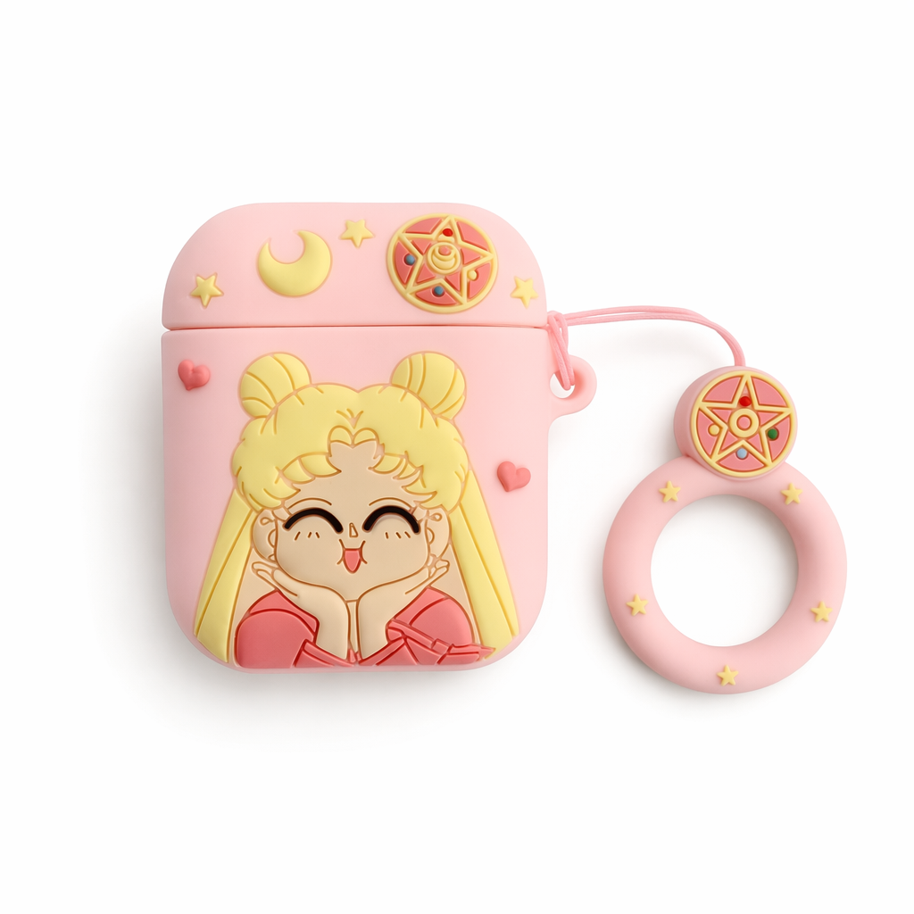 Magical Girl Airpod Case with Secure Closure and Ring Handle Instock Serena Usagi