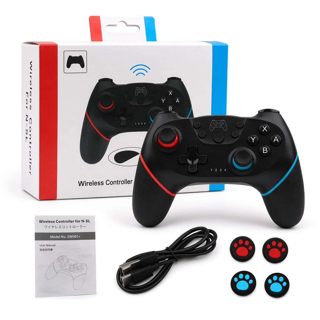 Pink Bluetooth Game Controller for Kawaii Gamer Girls and Streamers Black Red Blue