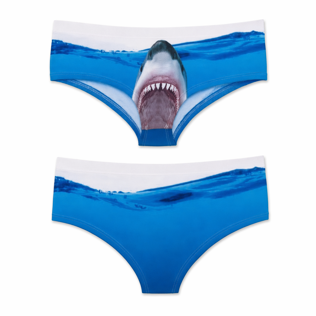 Pastel Fairy Kei Pocket Undies with Cheeky Sayings Shark