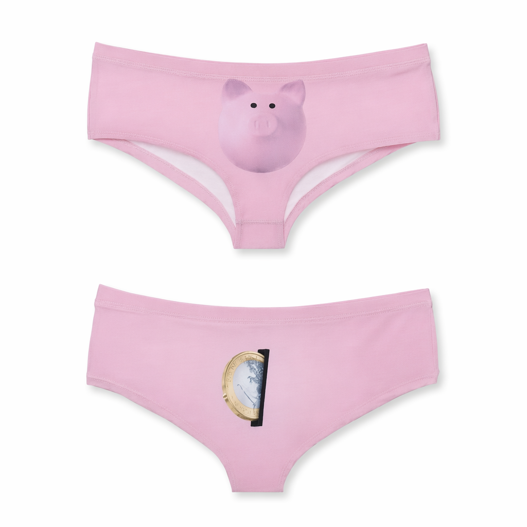 Pastel Fairy Kei Pocket Undies with Cheeky Sayings Piggy Bank