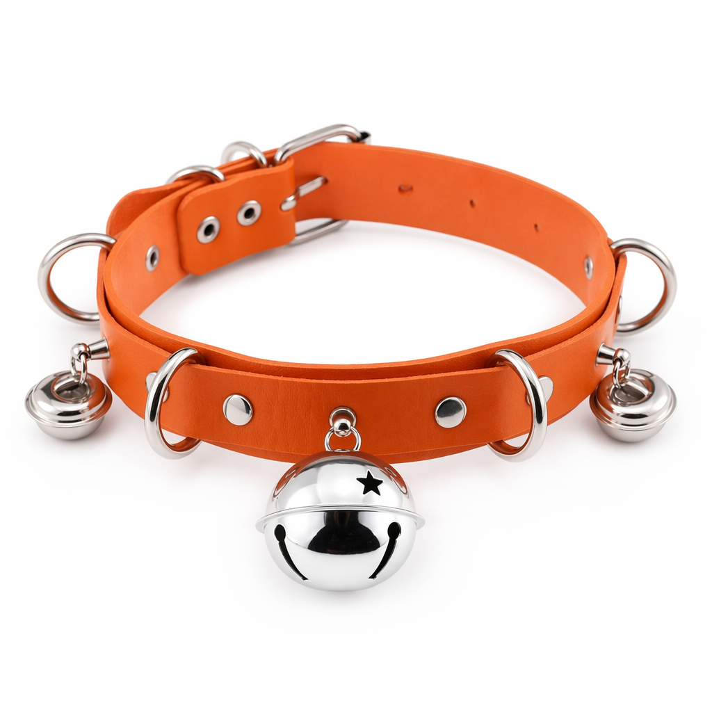 Gorgeous Bell Collar Inspired by Neko Cosplay Culture Orange
