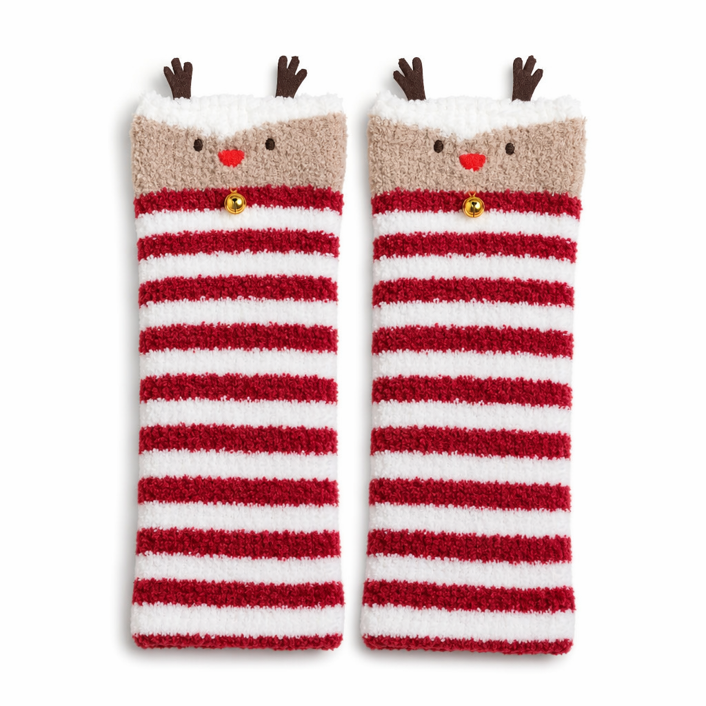 Furry Thigh High Stockings for Cozy Christmas Comfort Default Title