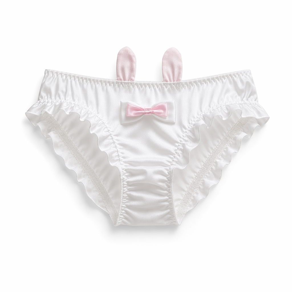 Cute Bunny-Eared Ruffled Undies for the Perfect Fit Baby Bun Look White