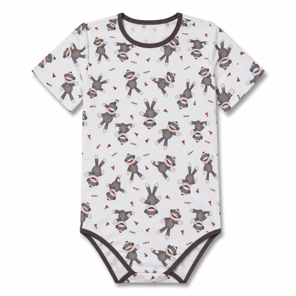 Adorable Unisex Sock Monkey Onesie for Kids and Adults XXXL