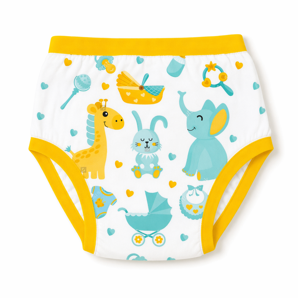 High Quality 4-Layer Adult Baby Training Pants in Multiple Youthful Prints M