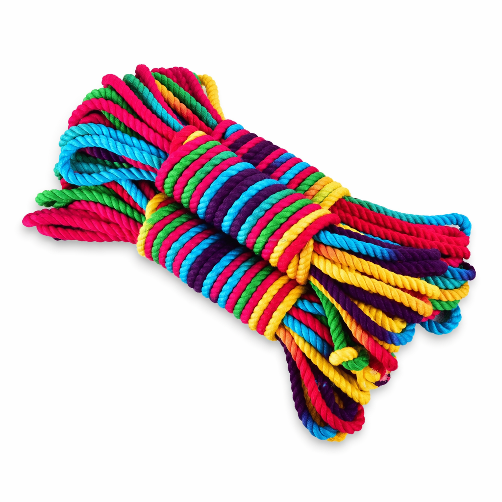 Pride Rainbow Shibari Rope for Creative and Vibrant Playtime Rainbow
