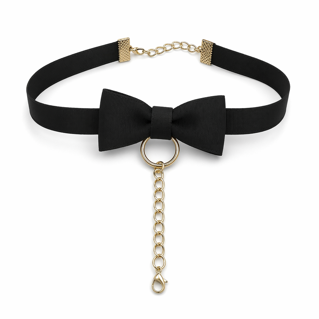 Adorable Ribbon Kitten Bow Choker for Cosplay and Playful Style Black