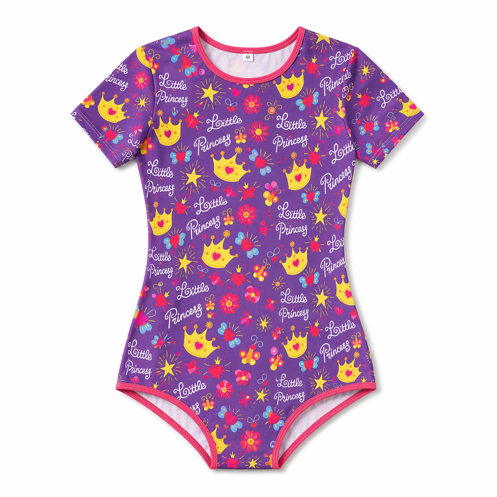 Purple Princess Adult Onesie with Size Chart for Cute Playful Style M