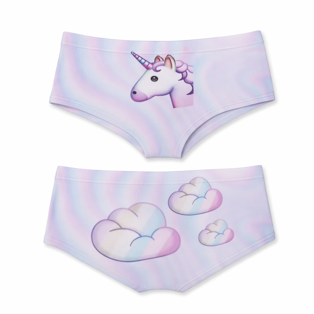 Pastel Fairy Kei Pocket Undies with Cheeky Sayings Emoji