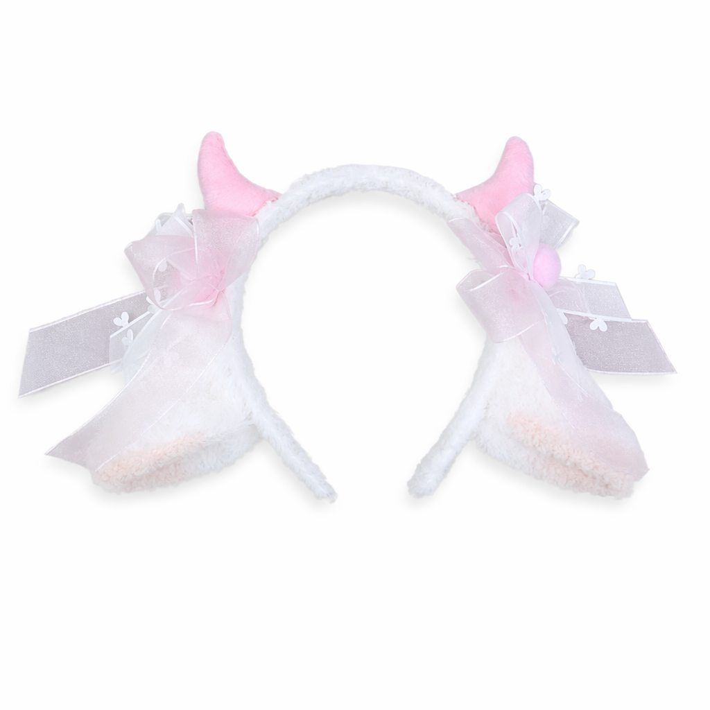 Fluffy Sheep-Inspired Headbands for a Cute Style Boost Pink Horns