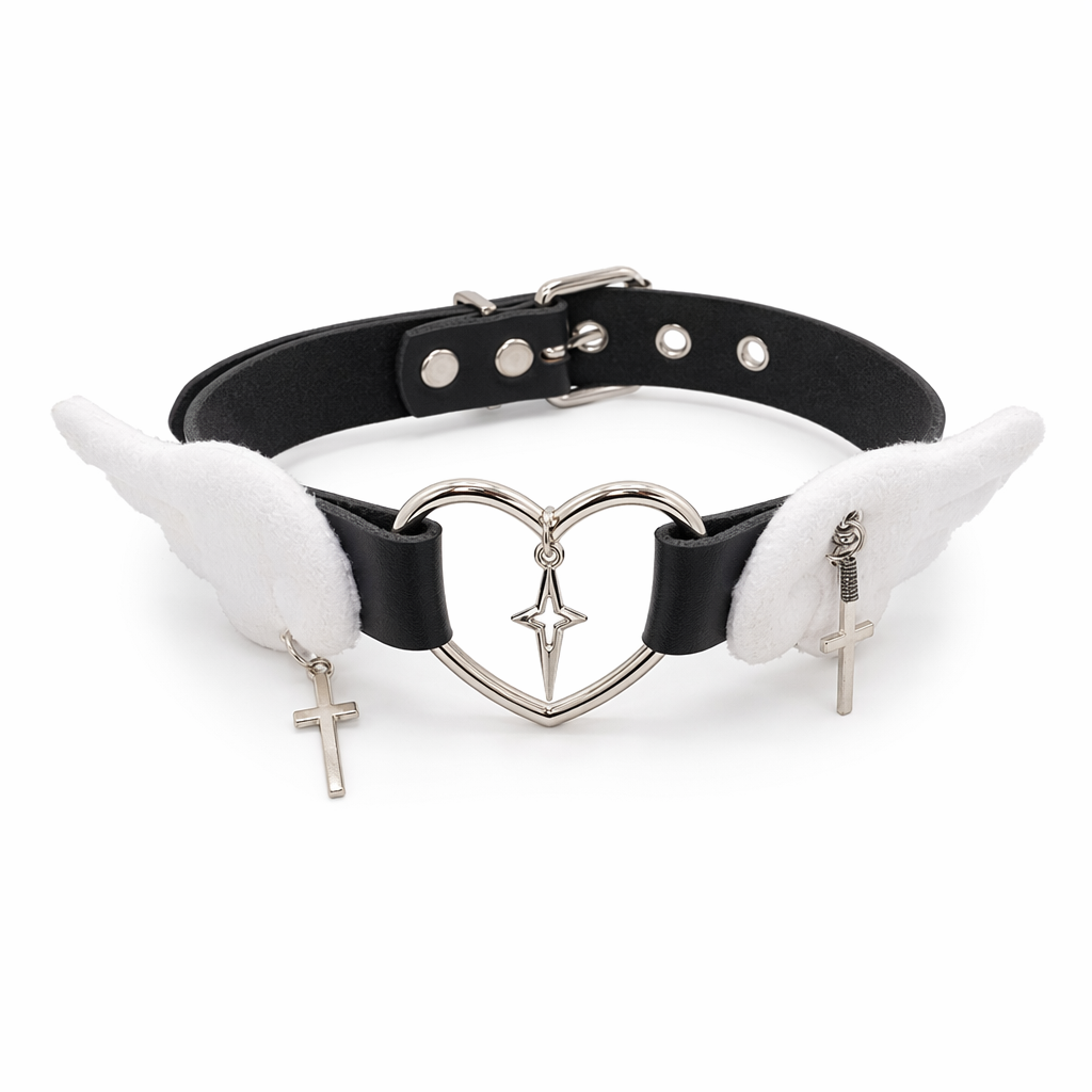 Menhera Lovecore Choker for Sweet and Edgy Style Black