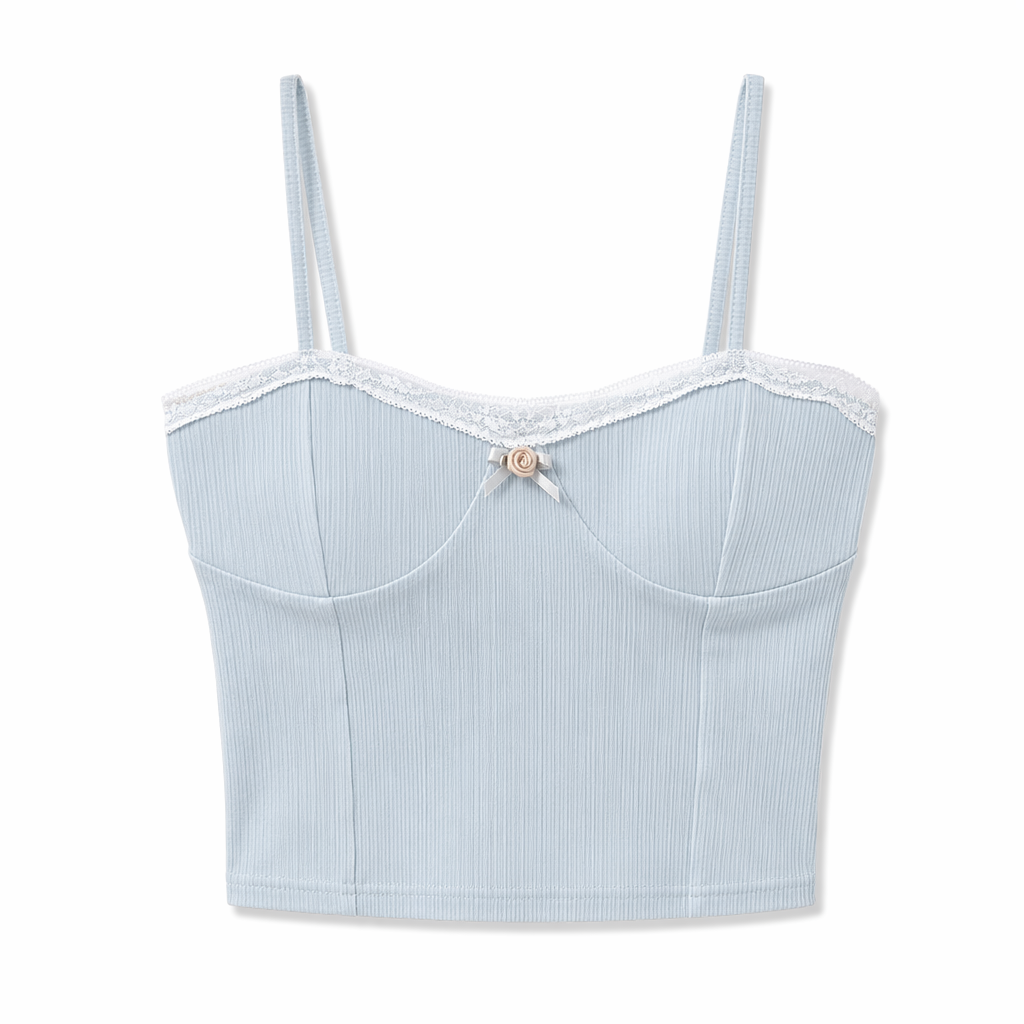 Ethereal Blue Rosebud Cami for Fairycore Enthusiasts M
