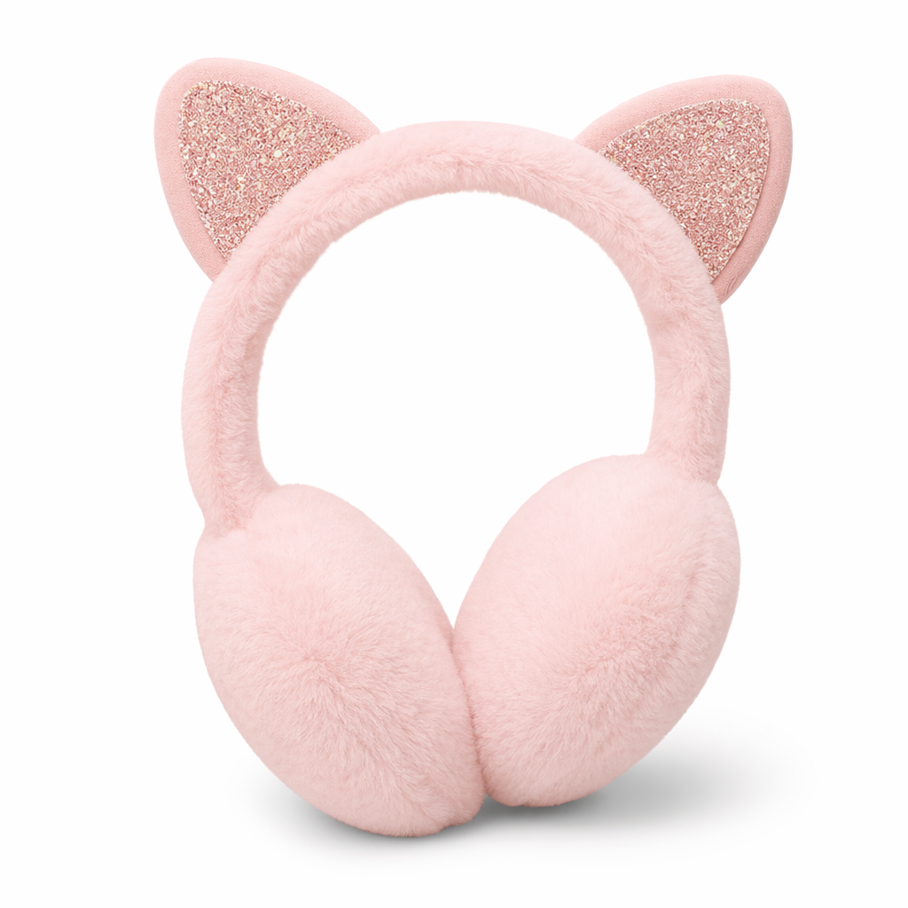 Cute Pastel Cat Ear Ear Muffs for Winter Comfort Pink