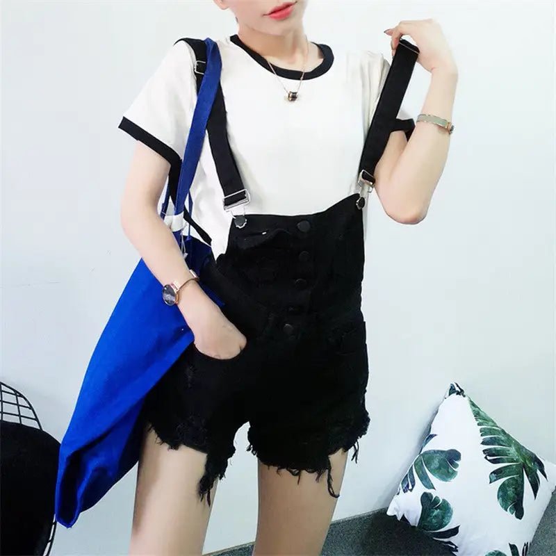 Acid Wash Distressed Dungarees with Size Chart for Pastel Pink Fashion - Cosparty