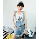 Acid Wash Distressed Dungarees with Size Chart for Pastel Pink Fashion - Cosparty