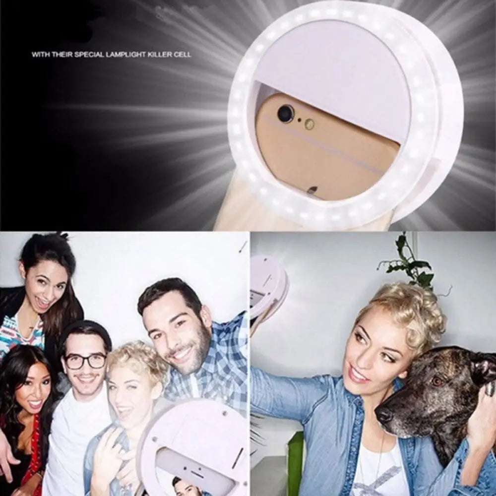 Adjustable and Dimmable Selfie Ring Light with Three Brightness Levels - light