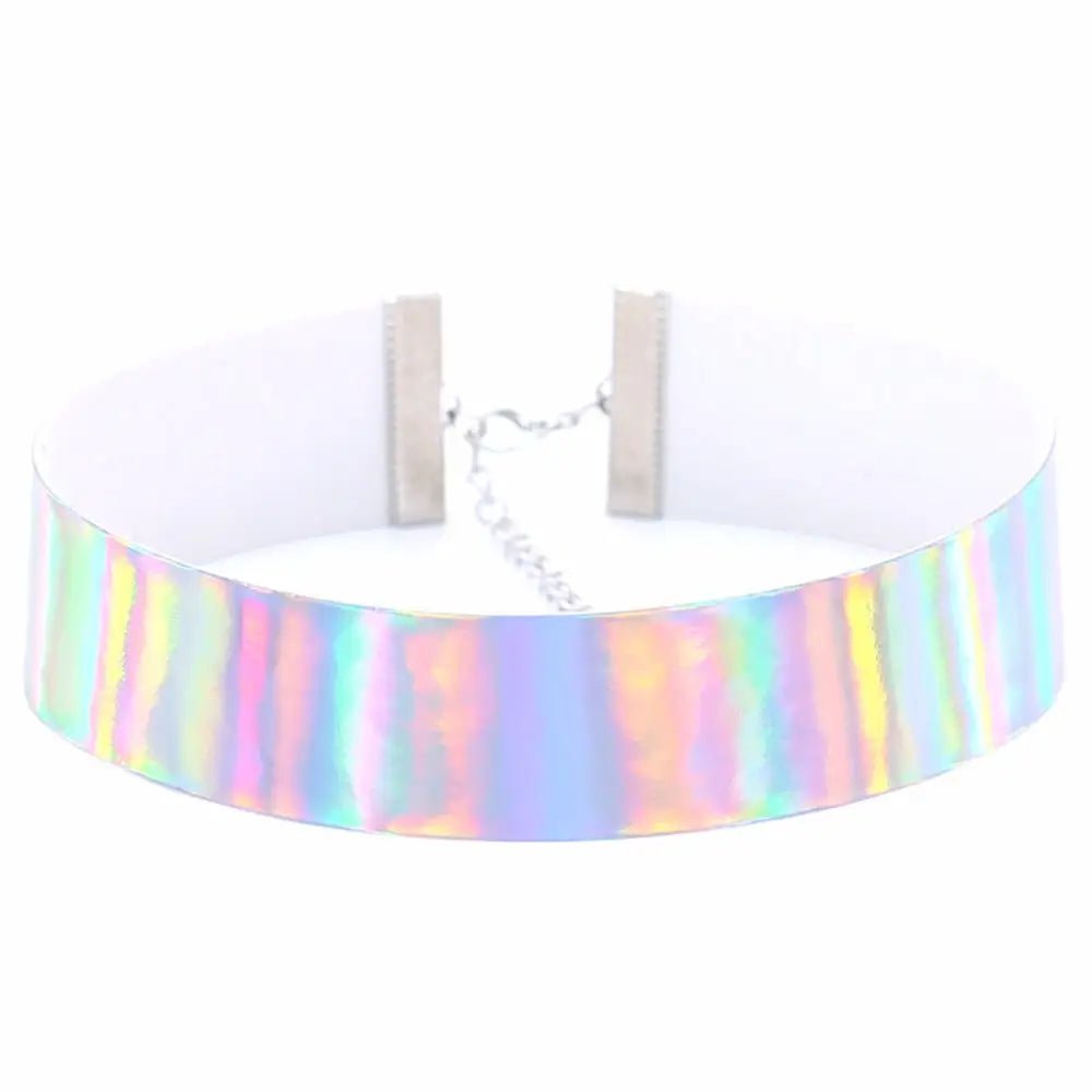 Adjustable Holographic Neck Choker in Various Styles and Colors - Cosparty