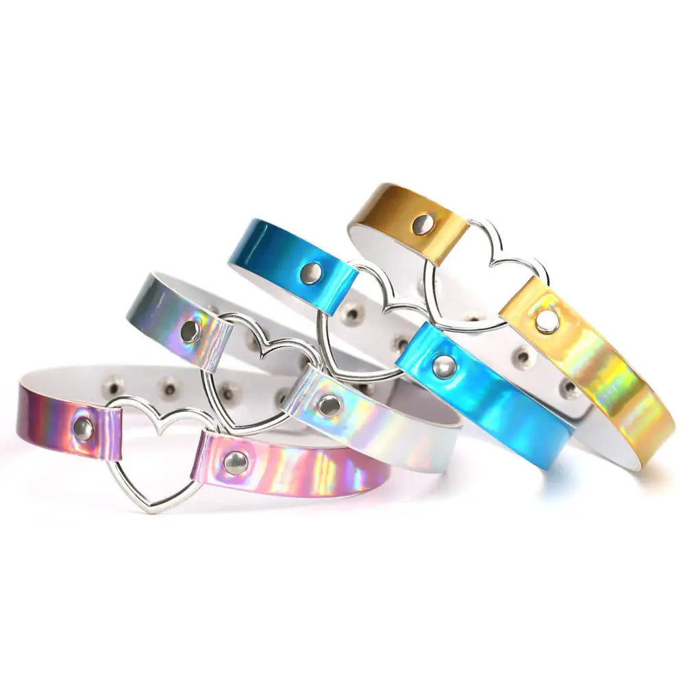 Adjustable Holographic Neck Choker in Various Styles and Colors - Accessories