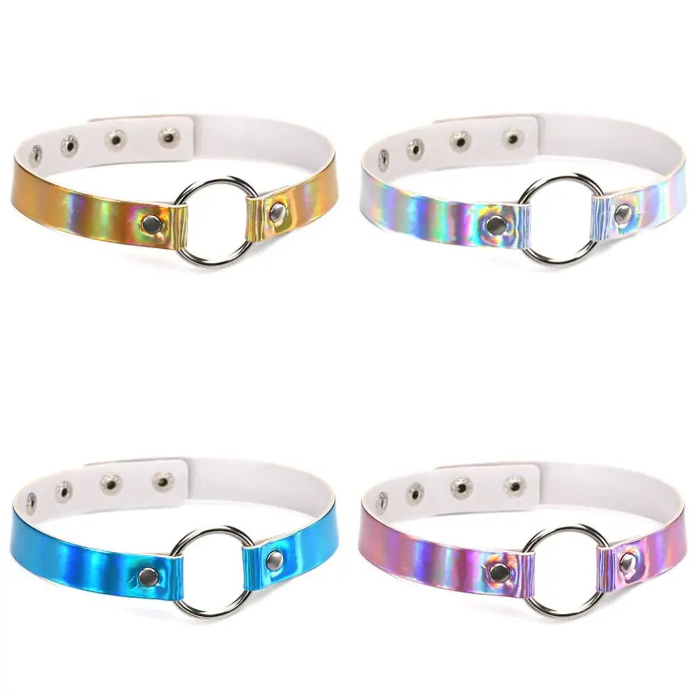 Adjustable Holographic Neck Choker in Various Styles and Colors - Cosparty