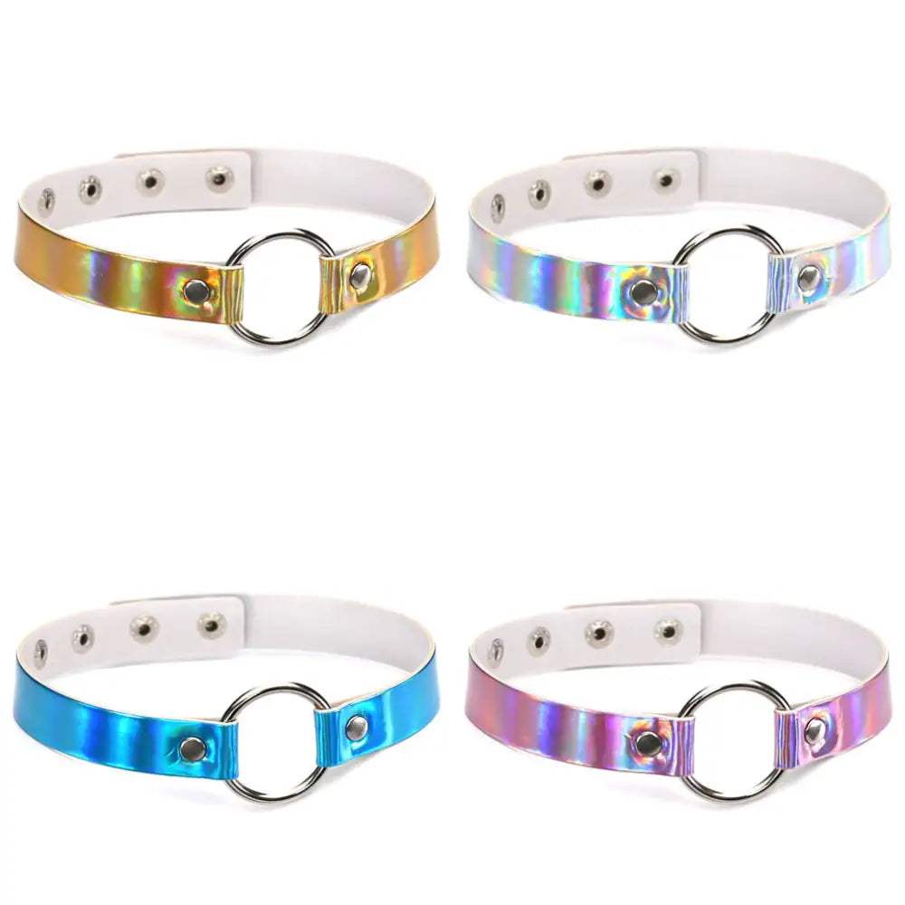 Adjustable Holographic Neck Choker in Various Styles and Colors - Accessories