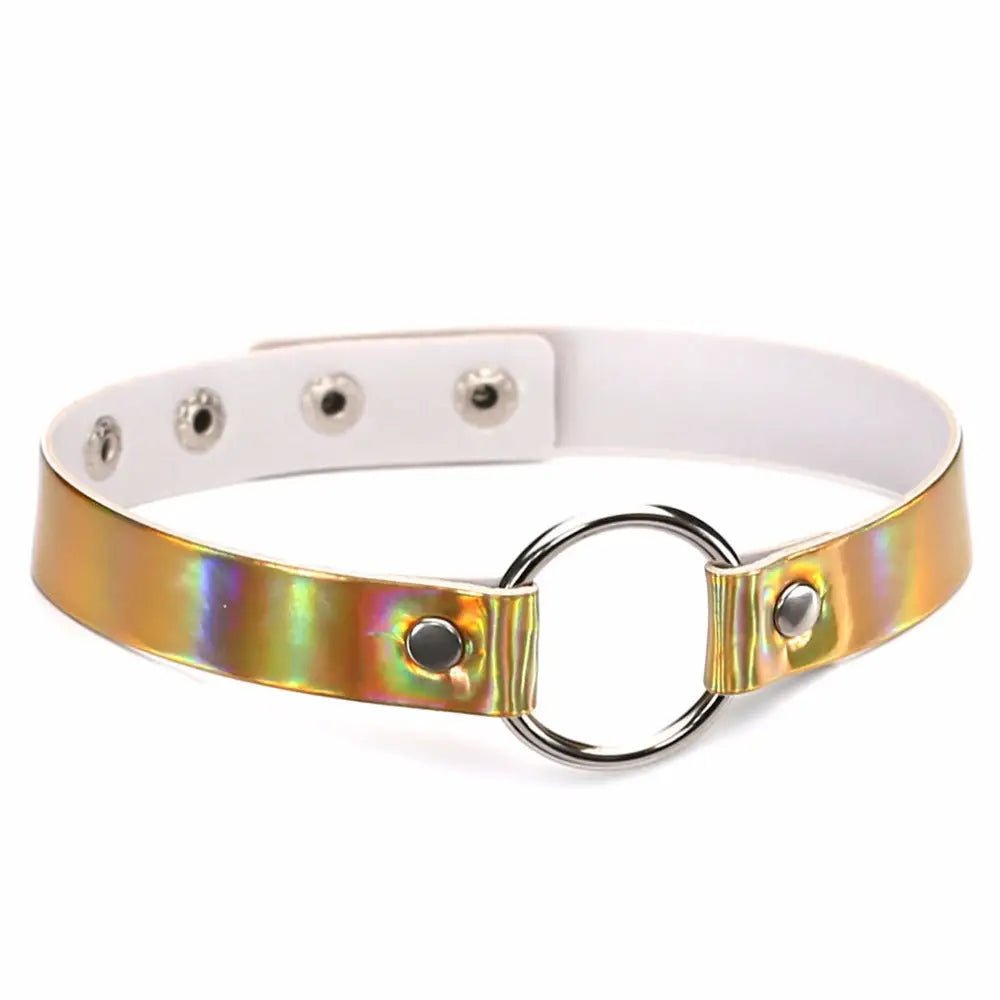 Adjustable Holographic Neck Choker in Various Styles and Colors - Cosparty