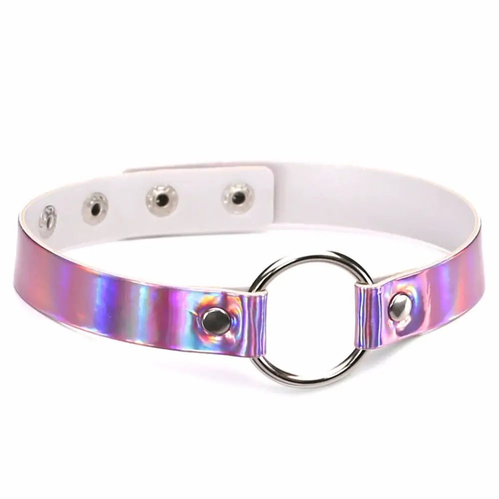Adjustable Holographic Neck Choker in Various Styles and Colors - Cosparty