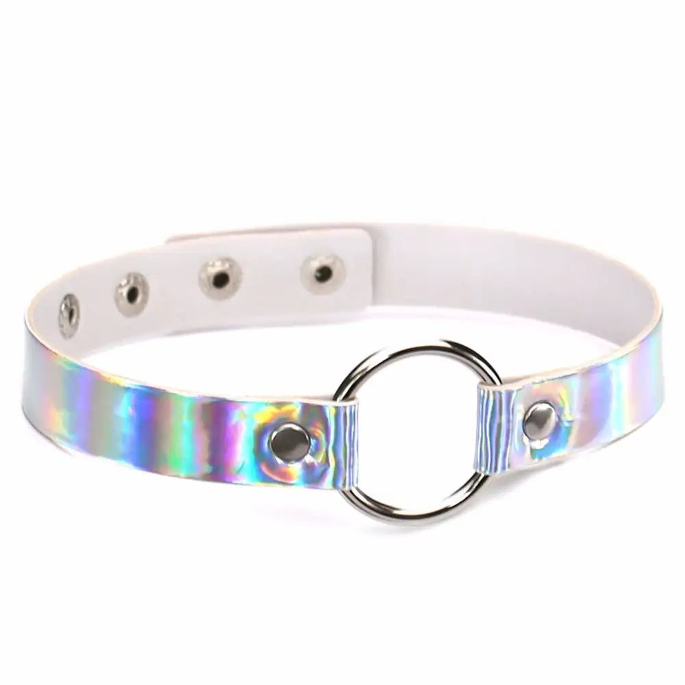 Adjustable Holographic Neck Choker in Various Styles and Colors - Cosparty