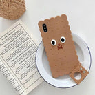 Adorable 3D Cookie Biscuit Phone Case in Brown and Beige Shades - Cosparty