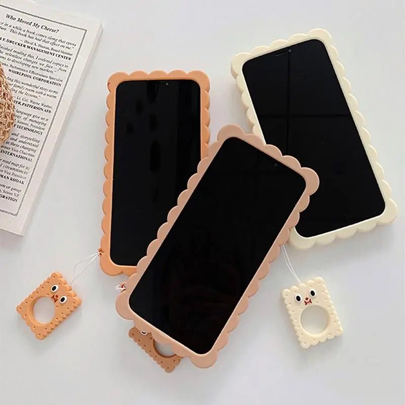 Adorable 3D Cookie Biscuit Phone Case in Brown and Beige Shades - Cosparty