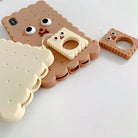Adorable 3D Cookie Biscuit Phone Case in Brown and Beige Shades - Cosparty