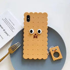 Adorable 3D Cookie Biscuit Phone Case in Brown and Beige Shades - Cosparty