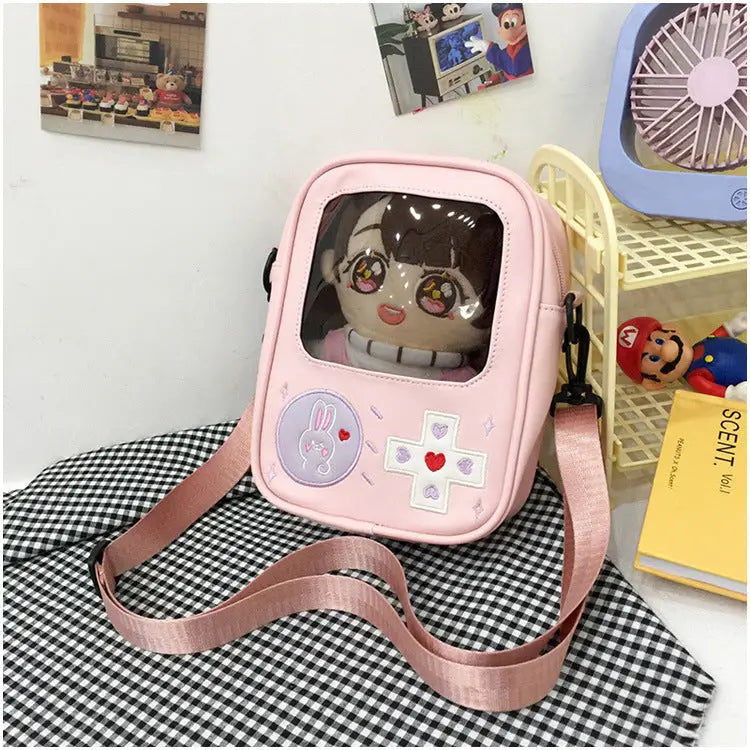 Adorable 3D Gameboy Inspired Console Handbag in Kawaii Styles - Pink - top