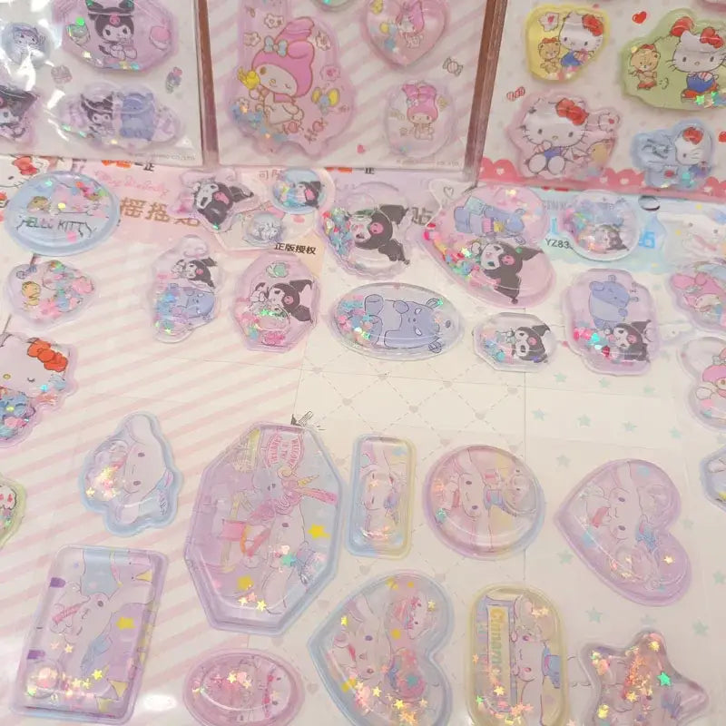 Adorable 3D Puffy Character Sticker Sheets Featuring Sanrio Characters - stickers