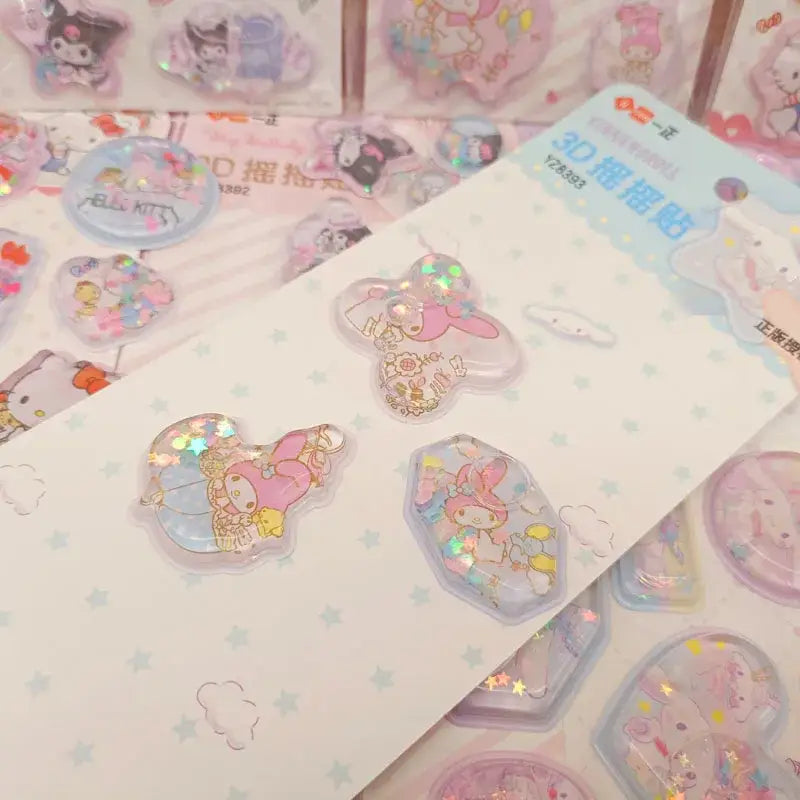 Adorable 3D Puffy Character Sticker Sheets Featuring Sanrio Characters - stickers